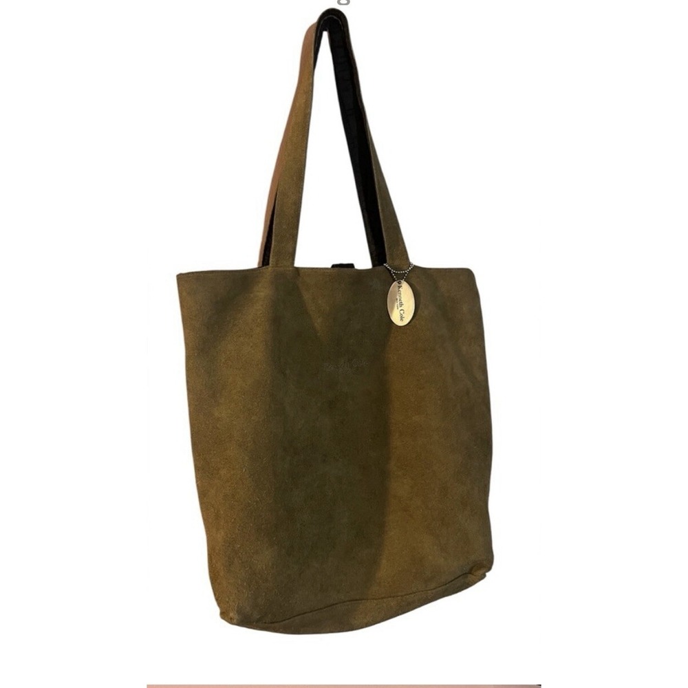 Kenneth Cole Vintage Suede Leather Boho Olive Green Hobo slouchy Shoulder Purse